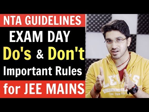Do's & Don't for JEE MAINS EXAM DAY | NTA Official Guidelines