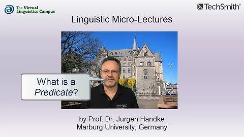 SEM_019 - Linguistic Micro-Lectures: Predications and Predicates