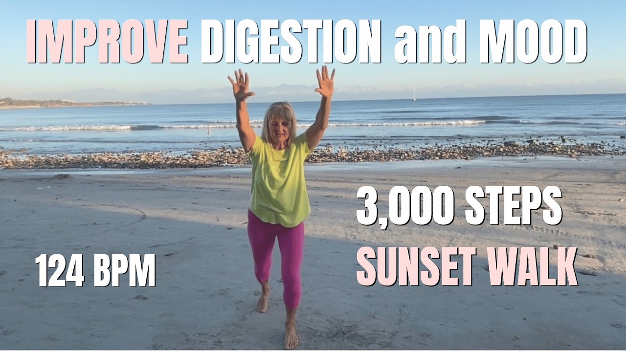 Sunset Beach Walk: 25 Minute Low-Impact Cardio for Better Digestion ...