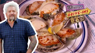 Guy Eats Oysters Rockefeller Like Hes Never Had Before Diners, Drive-Ins And Dives Food Network