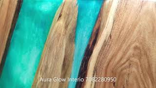 Green Epoxy Dining Table with Acacia Wood screenshot 5