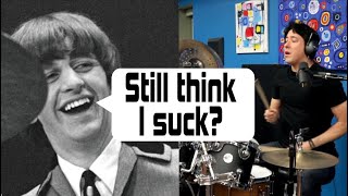 My Drummer Said That RINGO Sucks, So I Dared Him To Play THIS Beatles Beat!