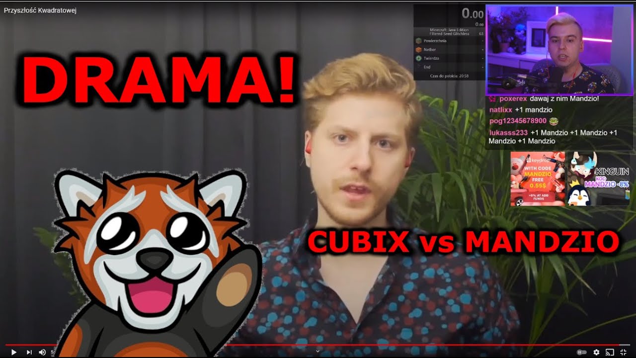 EWRON ogląda MANDZIO vs CUBIX DRAMA | KWADRATOWA MASAKRA