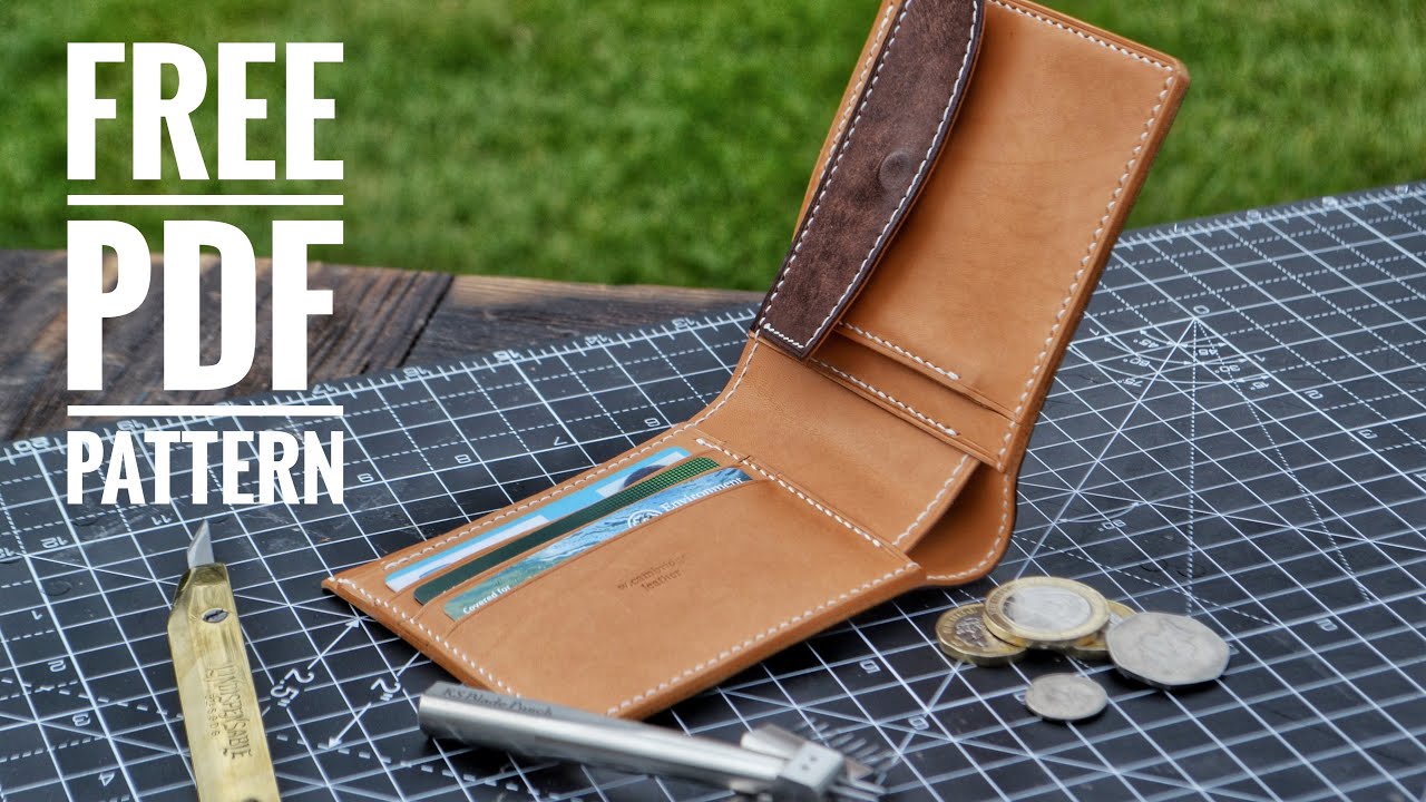 Making a leather bi-fold wallet with coin pouch (FREE PDF pattern