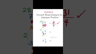 Convert Mixed Numbers to Improper Fraction 🗿😯 #maths #foryou  #viral #fyp  #mathhack  #mathshorts