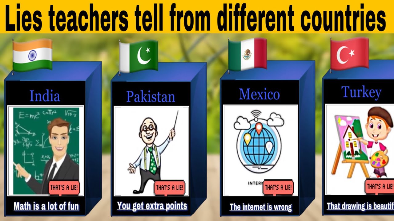 Lies Teachers tell from different countries - YouTube