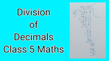 Division of Decimal Number || Class 5 Maths || Decimal Number