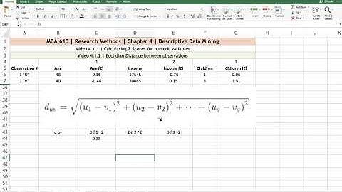 MBA 610 | 4.1.2 | Calculating Euclidian Distance