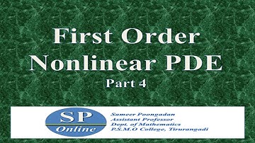 S3 M.Sc; PDE; Lecture 17-First Order Nonlinear PDE-Part 4