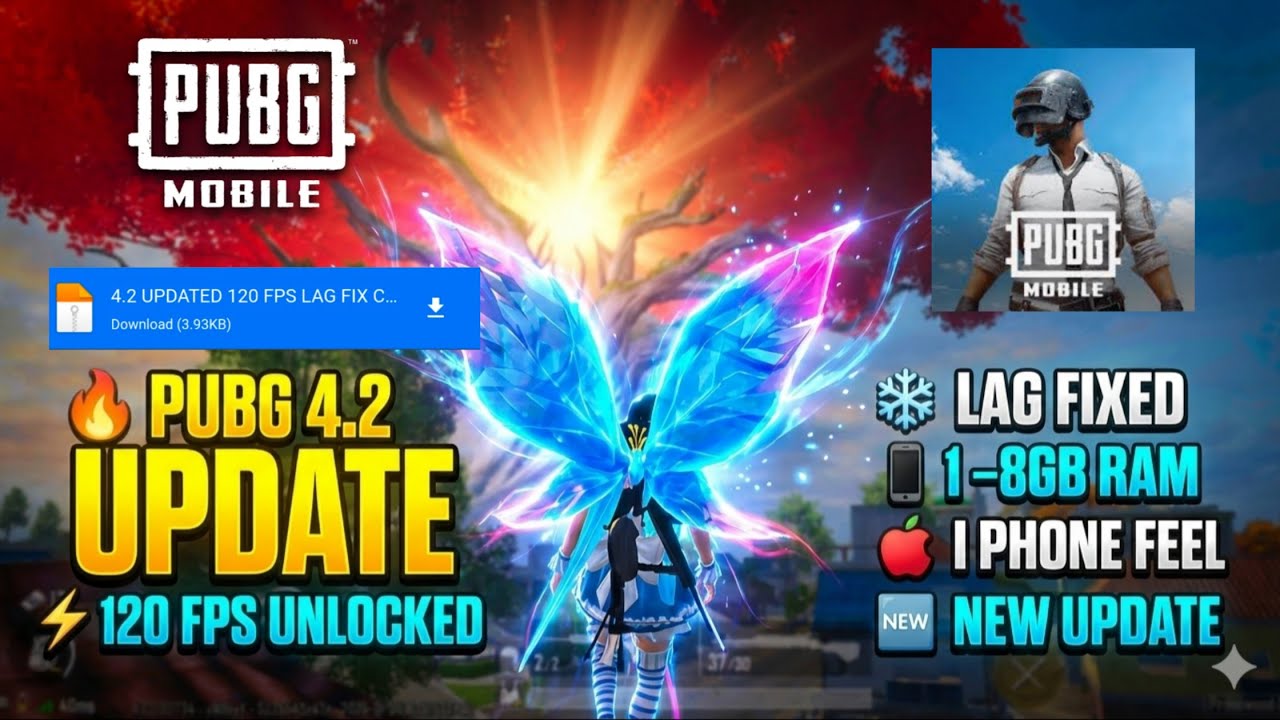 PUBG MOBILE 4.2 UPDATE 120 Fps config ⚡ | iPhone Feel Gameplay😱 | Lag Fix 100% Working 2GB-8GB RAM 🔥