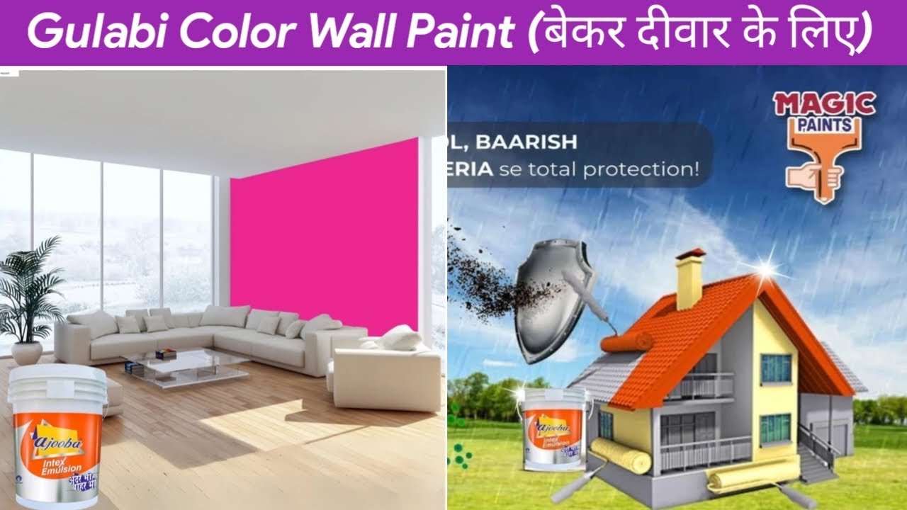 Gulabi Color Wall Paint | High Sheen & UV Resistant | बेकर दीवार को बनाओ नया जैसा