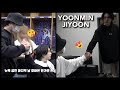 Yoonmin jiyoon  jimin supporting yoongi on his tour sweet moments