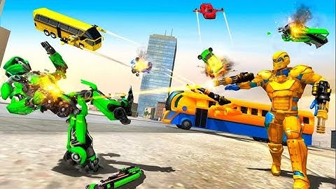 New Flying Bus Robot Transform War Part-2 | Amazing Robot Hero Android GamePlay | By Game Crazy