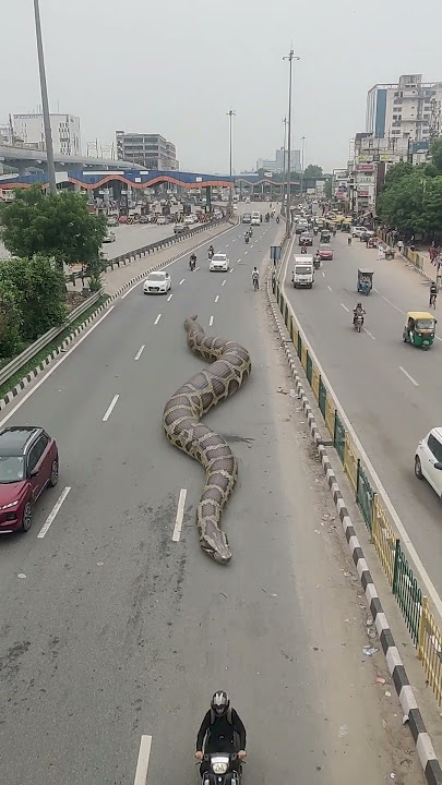 Big Anaconda Snake on Video 3 🐍🚗  #snake #shorts