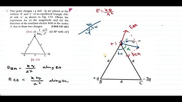 Two point charges + q and - 2q are placed at the vertices 