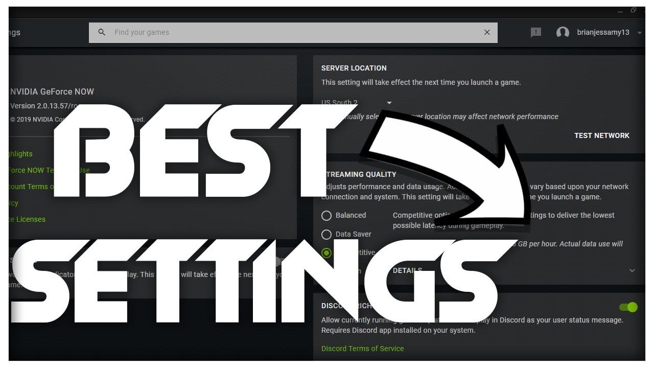 Geforce now chrome settings