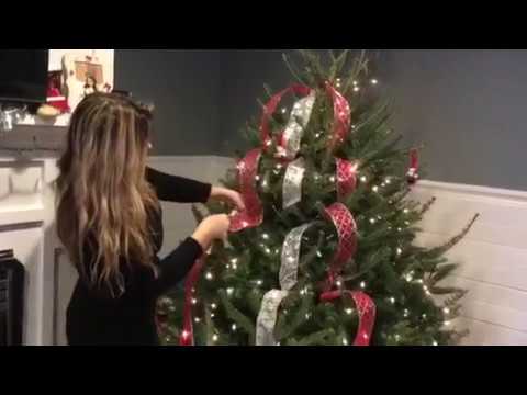 Christmas Tree Decorating With Ribbon 2017 Youtube