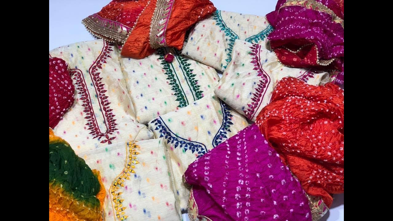 Fancy Mirror Work 3 Piece Suits for Women