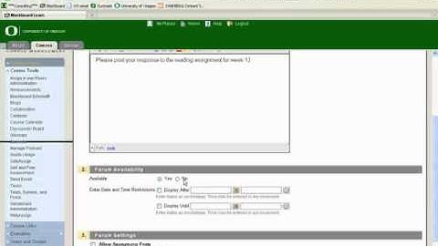 How to create a Blackboard Discussion Forum