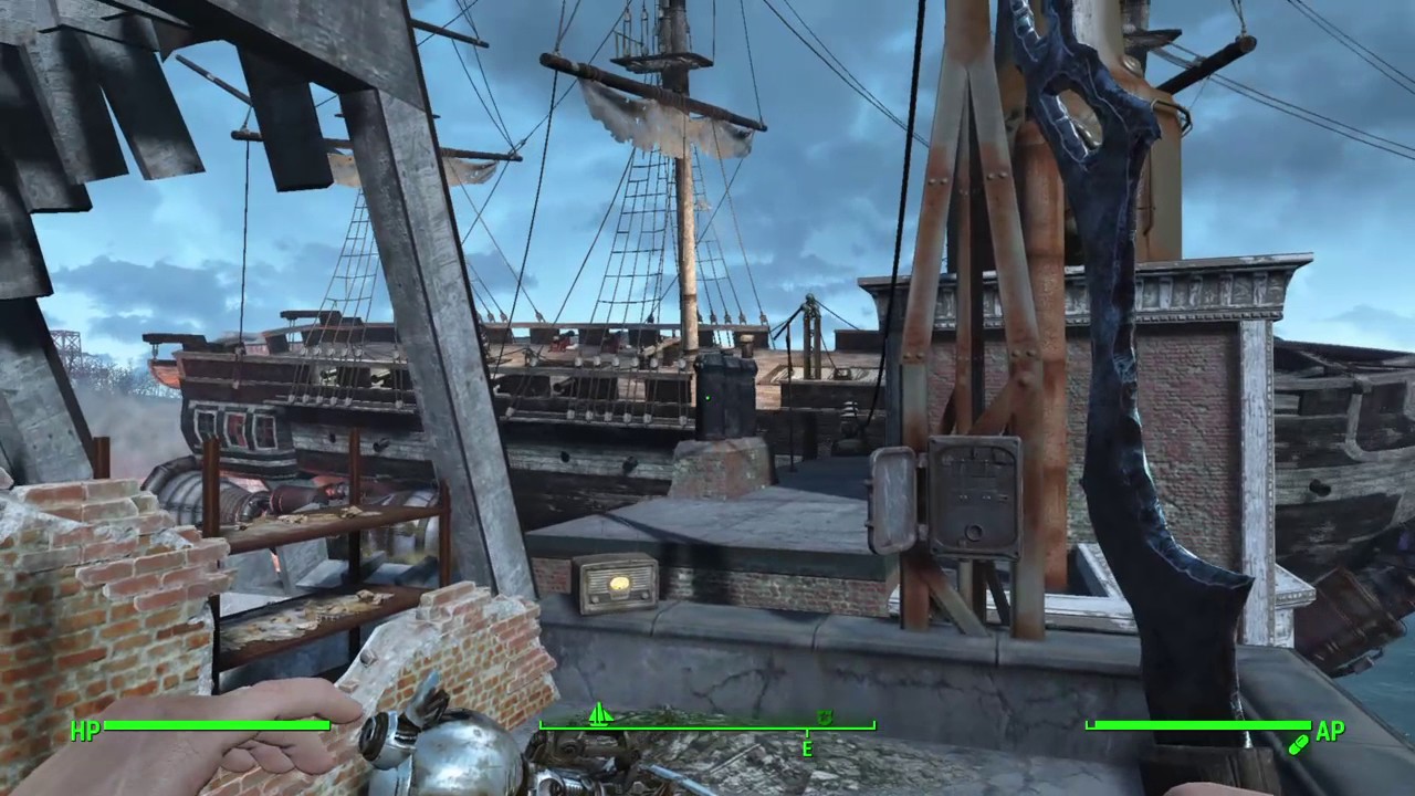 Fallout 4 flying ship ,last voyage of The uss constitution YouTube