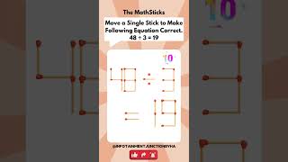 Math-Stick Challenge 104 | Matchstick Puzzle | Basic Math Puzzles With Answers| #shorts #viralshorts