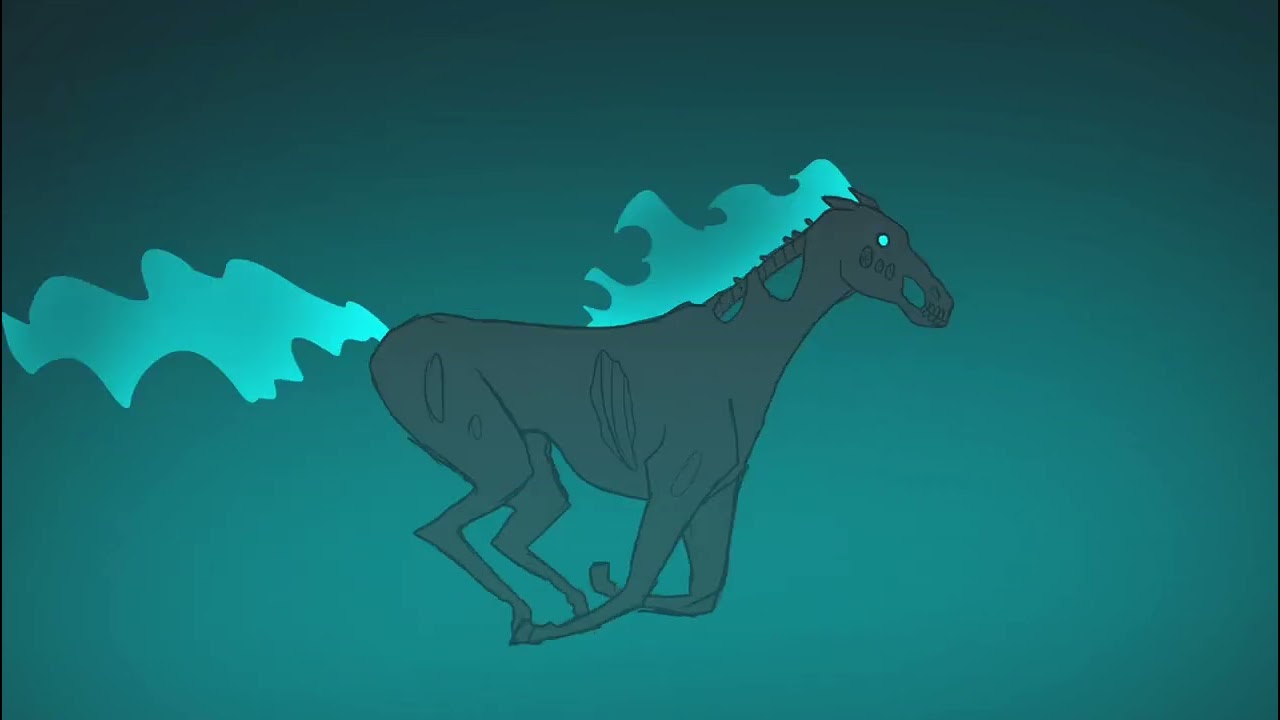 Zombie horse running cycle animation