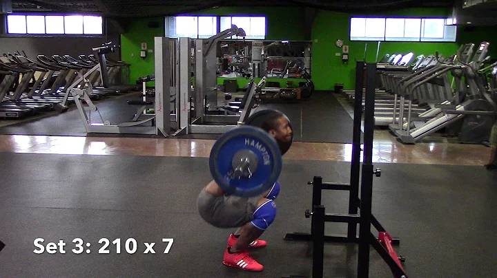 Smolov Squats: Cycle 1, Week 2, Day 2 (210# 5x7) (1 January 2013)