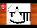 Beautiful Girl and Lehenga Drawing For Kids Step by Step
