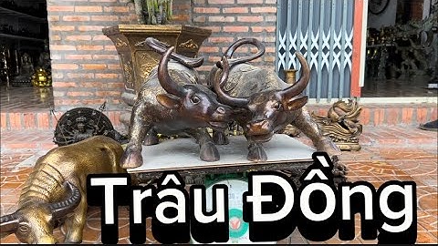 Trâu đồng pháp lam _ Trâu đồng xưa _ Tượng đồng xưa. Tối 20/1 #đồcổcầnthơ #đồcổ
