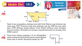 KSSM Matematik Tingkatan 1 Bab 10 perimeter dan luas mahir diri 10.1 no4-no5 buku teks form 1