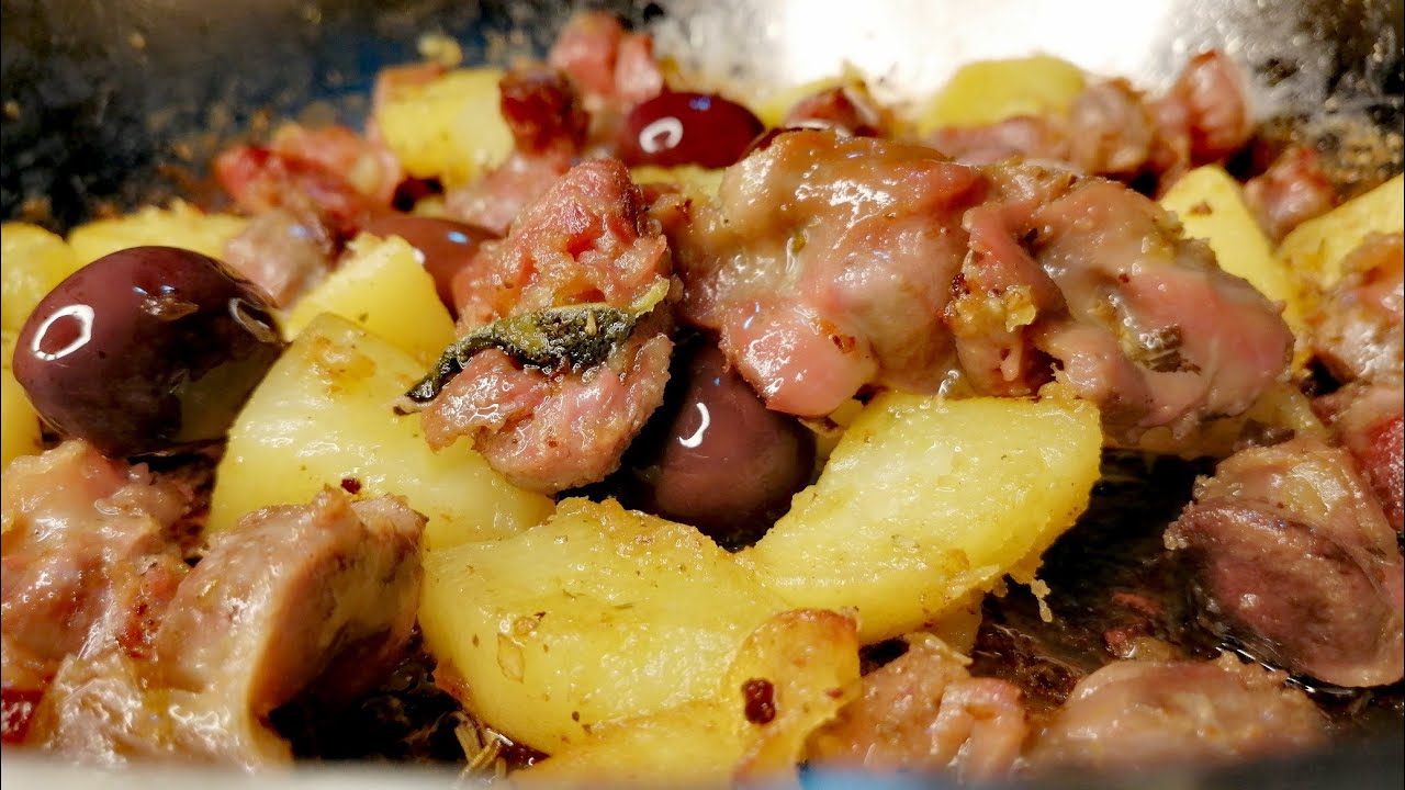 durelli di pollo con patate e olive nere | piatto  unico  e delizioso  😋🐔🥔