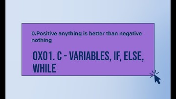 0x01. C - Variables, if, else, while 0. Positive anything is better than negative nothing #alx