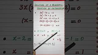 How to solve a quadratic equation by factorization  #shorts #maths  #youtubeshorts