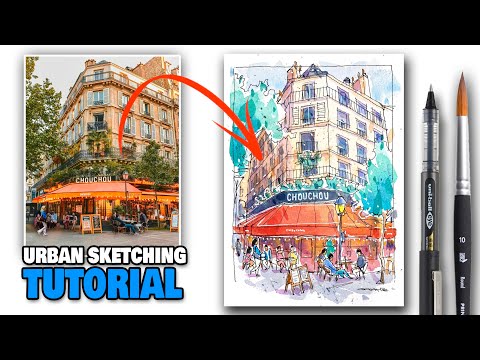 URBAN SKETCHING Tutorial | Simple Step By Step For Beginners