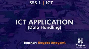 ICT Application (Data Handling) - SSS1 ICT