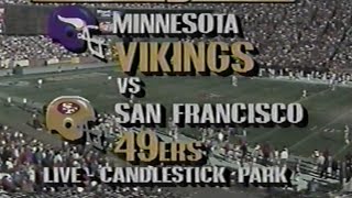 1988 NFC Playoffs Vikings vs 49ers  Highlights CBS Intro (Jan 1st, 1989) (the revenge)