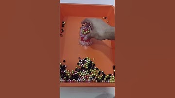 Pearls & Beads Drop From Different Glasses. #shorts #asmr #pearls #beads #satisfying #oddly #button