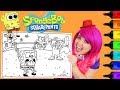 Coloring SpongeBob & Sandy GIANT Coloring Book Page Colored Markers Prismacolor | KiMMi THE CLOWN