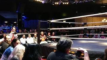 Dean Allmark hits a moonsault to the floor on MVP Feb 2017