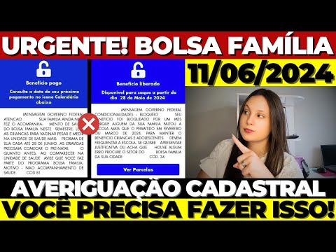🚨SE VOCÊ RECEBE BOLSA FAMÍLIA e ESTÁ BLOQUEADO FAÇA ISSO ATÉ O DIA 14 DE JUNHO para VOLTAR A RECEBER
