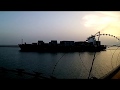 Lome Togo. Container vessel , go out from the port. / Контейнеровоз выходит из порта.