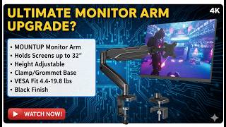 MOUNTUP Single Monitor Desk Mount Review 🔥 Best Adjustable Monitor Arm for 32” Screens