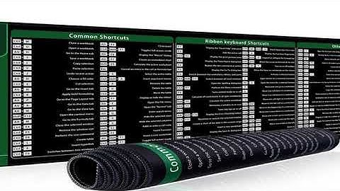 EXCO Excel Shortcuts Mouse Pad Large Extended Office Computer Desk Mat Big Keyboard Mousepad with St