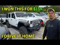 I WON This Wrecked 2023 Jeep Wrangler Rubicon &amp; Drove It 700 Miles Back!