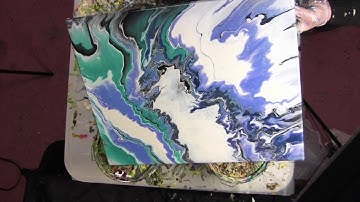 Stormy Water- Vivid Ultra Metallics Paint Pouring, by Leslie Ohnstad