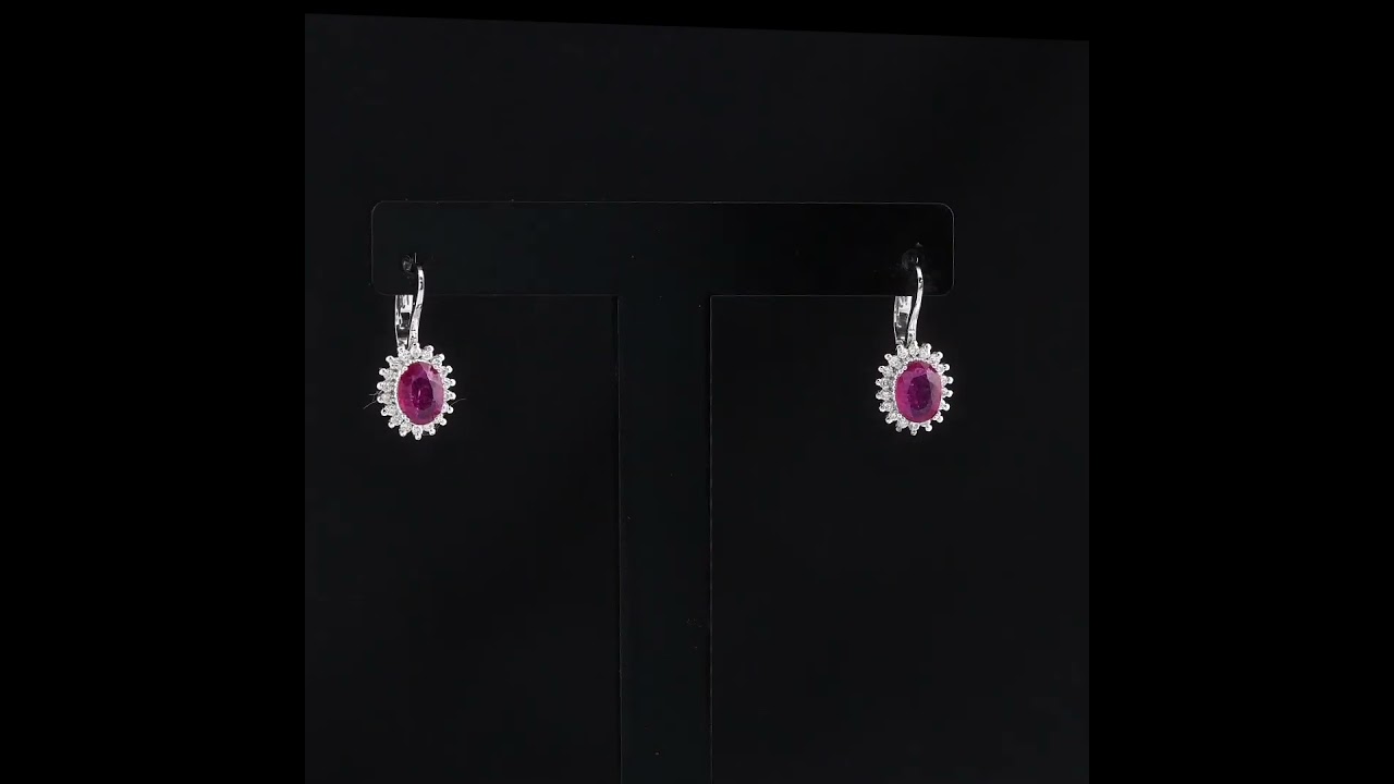 2.02 Karat Pırlanta Rhodolite Küpe