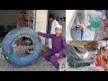 How a Tractor Tire is removed and puncture repaired in Village | Fix Tyre Punctures