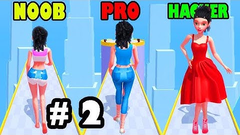 NOOB vs PRO vs HACKER in Dress Up Run 3D Game 2021 #2 ( ios - Android ) gameplay