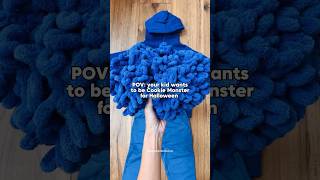 DIY Cookie Monster Costume 💙🍪 #halloweencostume #cookiemonster