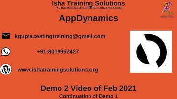 AppDynamics Demo 2 Video 22nd Feb. Pls contact / whatsapp us on +91-8019952427 to enroll